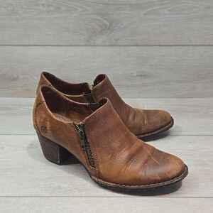Born Women Ankle Leather Brown Shoes Boots Sz 9